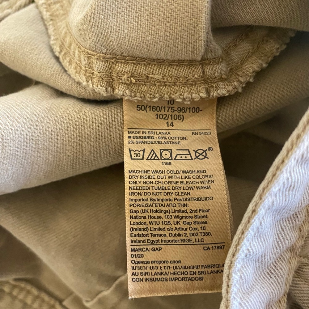 Gap High Rise Wide Leg Crop Khaki Pants Women Size 10 Cotton Twill - Picture 7 of 15